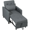 Dark Grey 3-in-1 Convertible Sleeper Chair with Adjustable Backrest and Footrest by HOMCOM