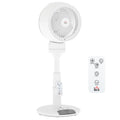 White 9 Inch Air Circulator Fan With 3 Speeds Remote Control and Adjustable Height by HOMCOM