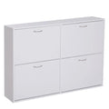 White Shoe Cabinet With Doors (Up to 24 Pairs) Homcom