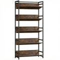 Bookcase and Room Divider with Five Secure Shelves for Organised Living Rustic Brown Black AOSOM