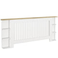 White Extra Large Radiator Cover with Storage Shelves for Living Room or Hallway, 191 x 19 x 83cm Homcom
