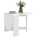 Folding Drop Leaf Dining Table for Small Spaces Oval Ash Wood Effect by HOMCOM