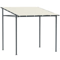 Cream Wall Mounted Pergola Gazebo with Metal Frame and UPF30+ Sun Shade by Outsunny