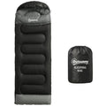 Sleeping Bag for Camping with Warm Hollow Cotton Fill and Blanket Zip Design Black