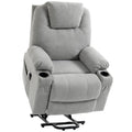 Riser Recliner Chair with Power Lift Massage and Heat for Easy Standing Light Grey AOSOM