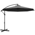 Grey Cantilever Umbrella for Unobstructed Shade Over Outdoor Dining and Seating Areas Outsunny