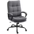 Grey Fabric Swivel Office Chair With Double Padded Seat For All Day Comfort