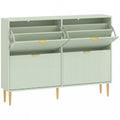 Shoe Cabinet for Hallway Organisation with 4 Flip Drawers and Adjustable Shelves Light Green