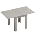 Extendable Dining Table for Small Spaces Seats 4 to 6 with Hidden Leaf Grey Wood Effect