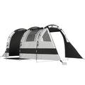 Outsunny Camping Tent, 4-5 Man Blackout Tent with Bedroom and Living Room, Portable with Bag, for Fishing Hiking Festival, Khaki