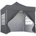 UPF50+ Pop Up Gazebo 3 x 3 m with Removable Sidewalls for Outdoor Parties and Events Outsunny