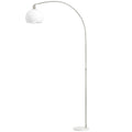 Floor Lamp with Curved Head and Foot Switch for Reading Nooks or Living Rooms White Homcom