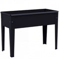 Raised Metal Garden Planter for Easy Standing Gardening on Balconies and Patios Black AOSOM