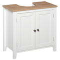 Freestanding Under Sink Bathroom Cabinet With Adjustable Shelf And Storage Space White