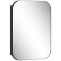 Bathroom Wall Cabinet with Mirror and Adjustable Shelves for Small Spaces 40x10x51cm, Black Homcom