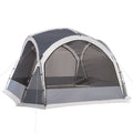 Family Camping Tent for 6 to 8 People with Mesh Walls and Removable Curtains White Grey Outsunny