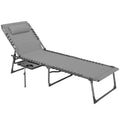 Grey Five Position Reclining Sun Lounger for Outdoor Comfort by Outsunny