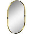 Wall Mirror with Deep Frame for Brightening Hallways or Living Rooms Gold Homcom