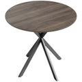 Round Dining Table with Adjustable Feet for Stable Family Meals Brown