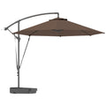 Brown 3m Cantilever Parasol with Fillable Base Wind Strap Cover and Tilt by Outsunny