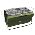 Green Portable Metal BBQ Grill With Carry Handle For Camping And Outdoor Cooking