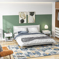 Set of 2 Bedside Tables with Drawer and Storage Shelf for Bedroom or Lounge White AOSOM