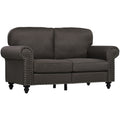 Two Seater Mid Century Sofa With Pocket Springs For Living Room Comfort Dark Brown