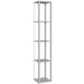 Modern RGB LED Floor Lamp with Shelves and Remote Control for Living Room Grey