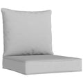 Chair Cushion Set for Indoor or Outdoor Comfort with Removable Covers Light Grey AOSOM