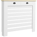 Radiator Cover With Top Drawer Storage Fits 111cm Width Ideal For Hiding Heaters, White