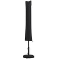 Outsunny black cantilever parasol cover fitted on a closed umbrella against a white background