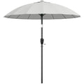Garden Parasol Umbrella with Adjustable Tilt for Sun Protection and Cooling Shade Light Grey Outsunny