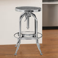Chrome finish adjustable bar stool in a kitchen setting