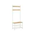 VASAGLE Coat and Shoe Rack, Oak/White
