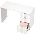 Homcom white computer desk with 3 drawers and an open file drawer showing hanging folders