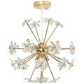 Homcom crystal flower starburst chandelier with gold-tone frame, studio view