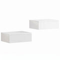 Wall Mounted Bedside Tables Set of 2 with Drawer for Tidy Bedroom Storage White