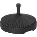 Fillable Parasol Base for Stable Outdoor Shade, Fit 32-38mm Poles, Fill With Water or Sand, Black Outsunny