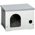 Cat House with Stackable Design for Indoor or Outdoor Use and Easy Cleaning Grey AOSOM