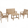Wooden Garden Furniture Set for Relaxing Outdoor Seating with Coffee Table Outsunny