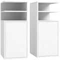 Slim Bedside Tables Set of 2 with Storage for Small Bedrooms