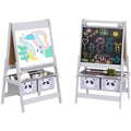 Grey 3-in-1 Kids Art Easel with Paper Roll and Storage by AIYAPLAY