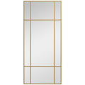 Decorative Grid Wall Mirror With Hanging Hooks Ideal for Hallway or Living Room Gold Tone