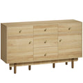 Sideboard with Drawers and Cabinets for Flexible Dining Room Storage Walnut AOSOM