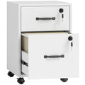 Mobile Office Filing Cabinet With 2 Drawers And Hanging Folder Storage For Home Office Homcom