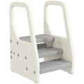 Adjustable Toddler Step Tower with Handles and Non Slip Base for Kitchen Help, Grey