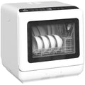 Compact 6L Tabletop Dishwasher with Five Cleaning Modes Ideal for Small Kitchens White AOSOM