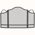Homcom black 3-panel folding fireplace screen with arched top, studio shot