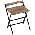 Rustic Brown Folding Computer Desk with Monitor Shelf 70 cm Space Saving Design by HOMCOM