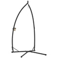 Black Steel Hammock Chair Stand X Shape Base Heavy Duty 150kg Capacity by Outsunny